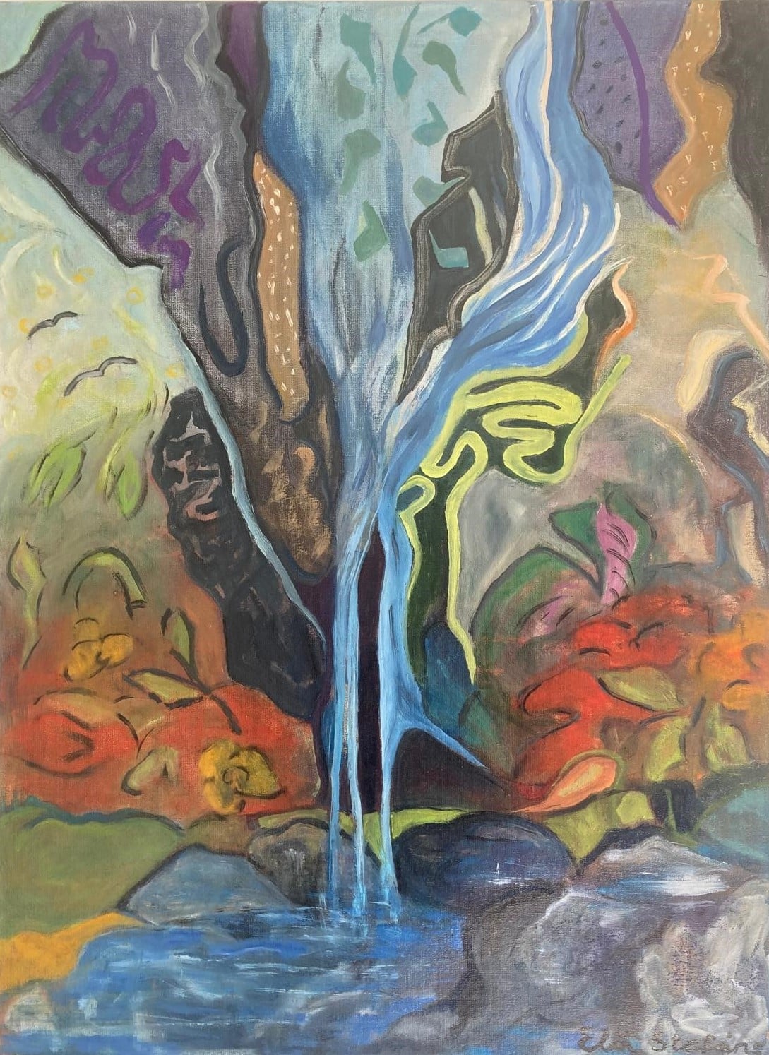 "Vår i kløften".
Olie på lærred, 80x60 cm.
7.500,-