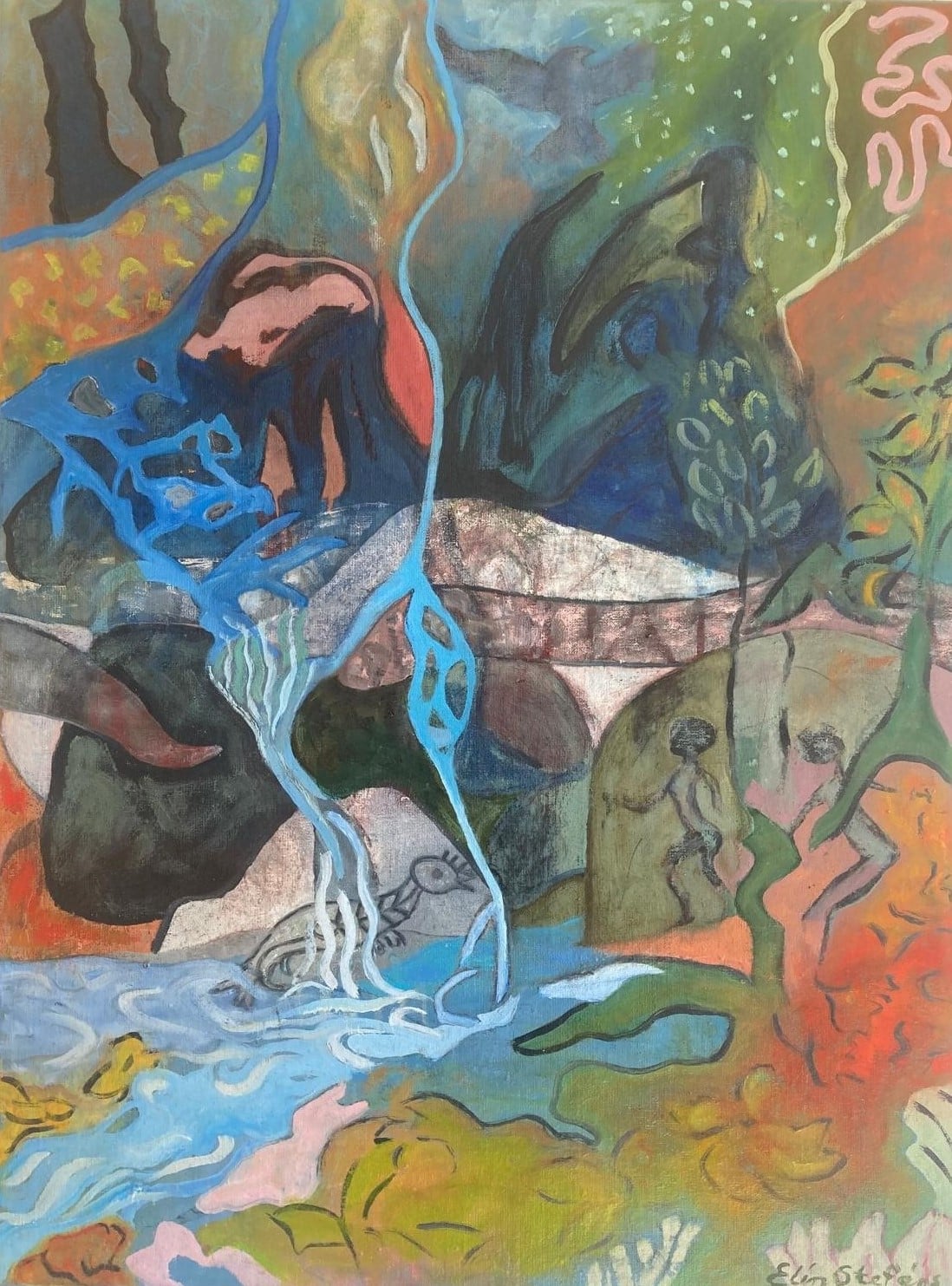 "Myter i kløften".
Olie på lærred, 80x60 cm.
7.500,-